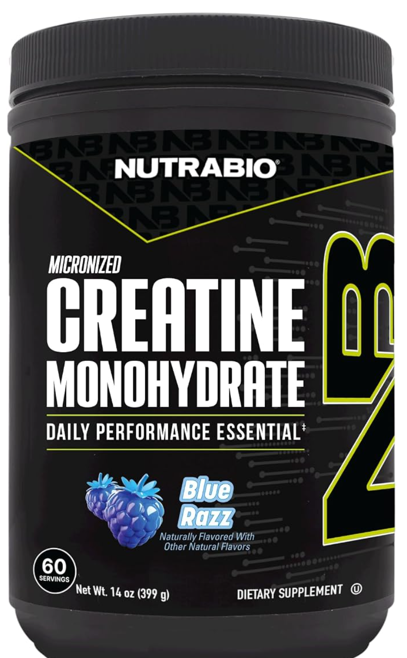 NutraBio Creatine Blue Razz — kosher creatine monohydrate on Amazon