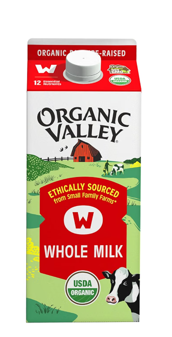 Organic Valley Organic Whole Milk Half Gallon — kosher organic dairy