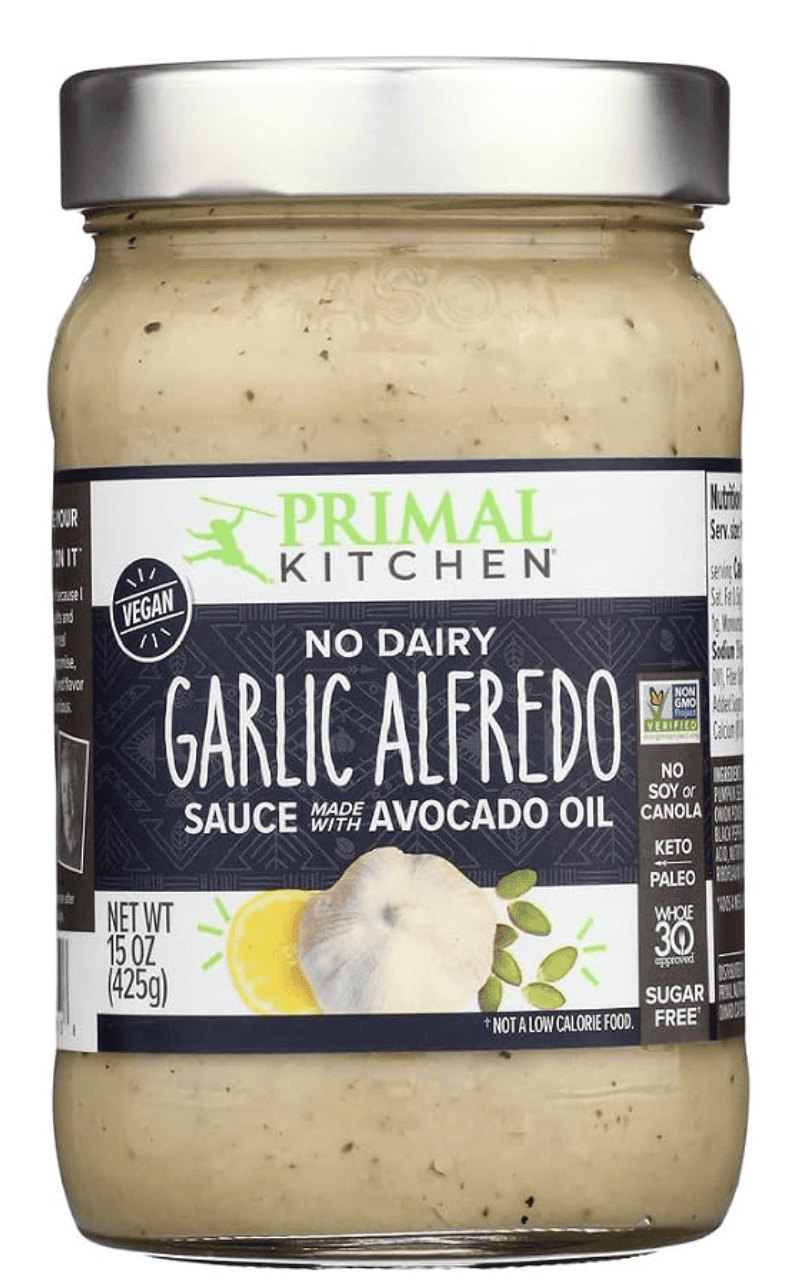 Primal Kitchen No-Dairy Roasted Garlic Alfredo Sauce — kosher pareve vegan pasta sauce