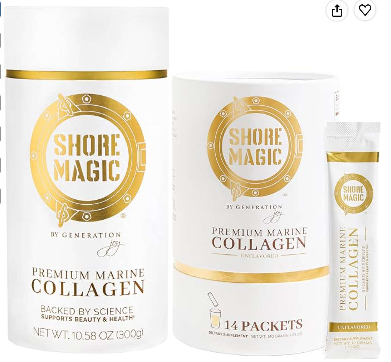 Shore Magic 14-Day Collagen Starter Packets — kosher collagen powder on Amazon