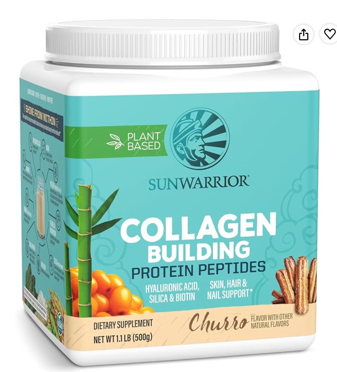 Sunwarrior Vegan Collagen Protein Powder Churro — kosher collagen powder on Amazon