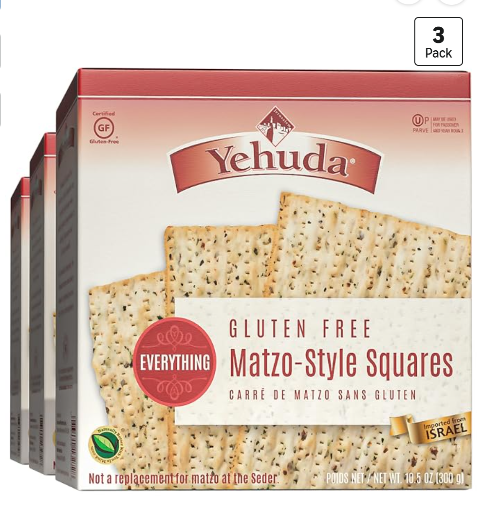 Yehuda Gluten-Free Everything Matzo Squares — kosher for Passover gluten-free matzah