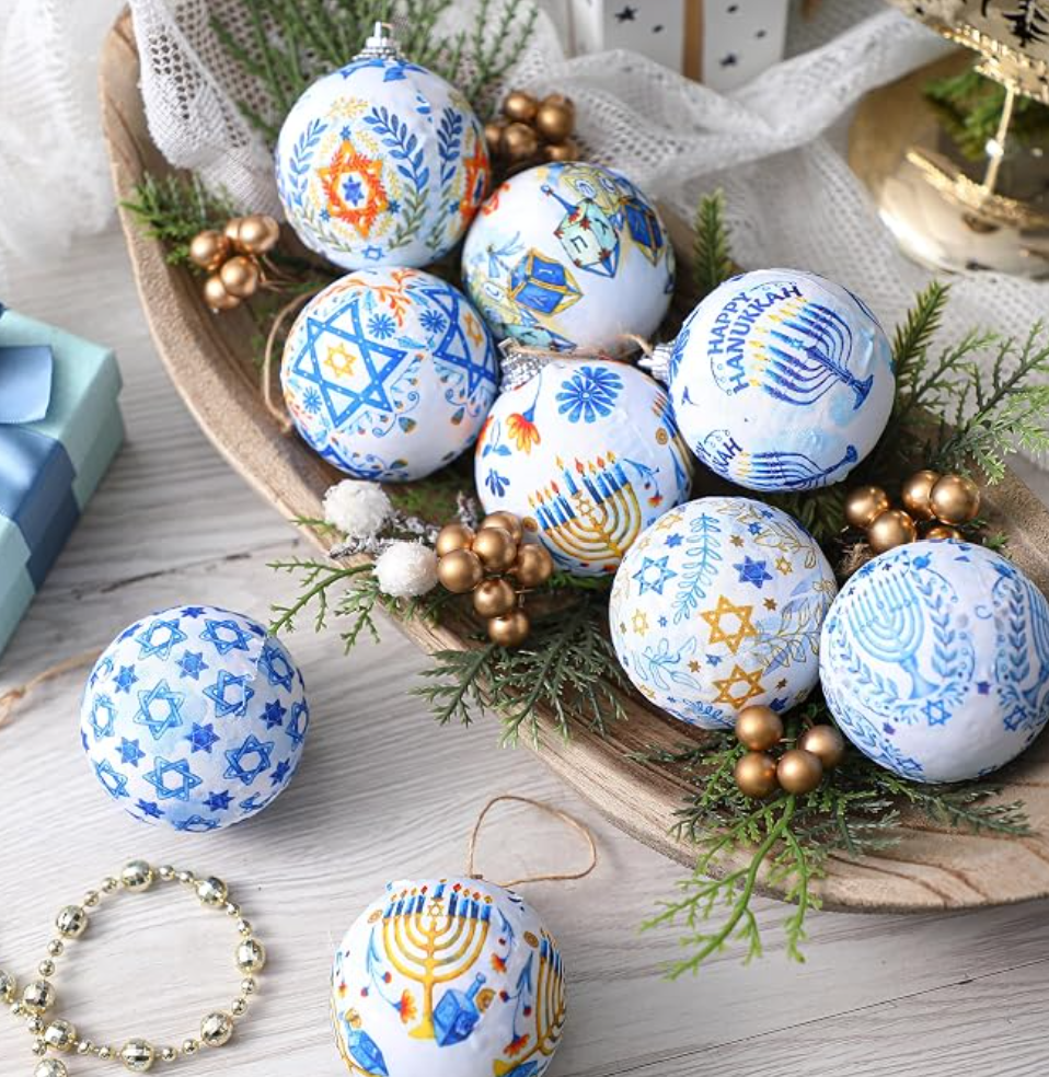 16 Pcs Hanukkah Ball Ornaments for Tree — Hanukkah decoration