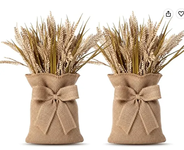 Set of two artificial wheat stalk decorations for the home