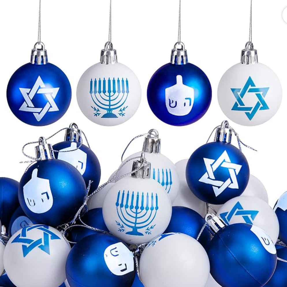 24 Pcs Hanukkah Hanging Ball Ornaments — Hanukkah decoration
