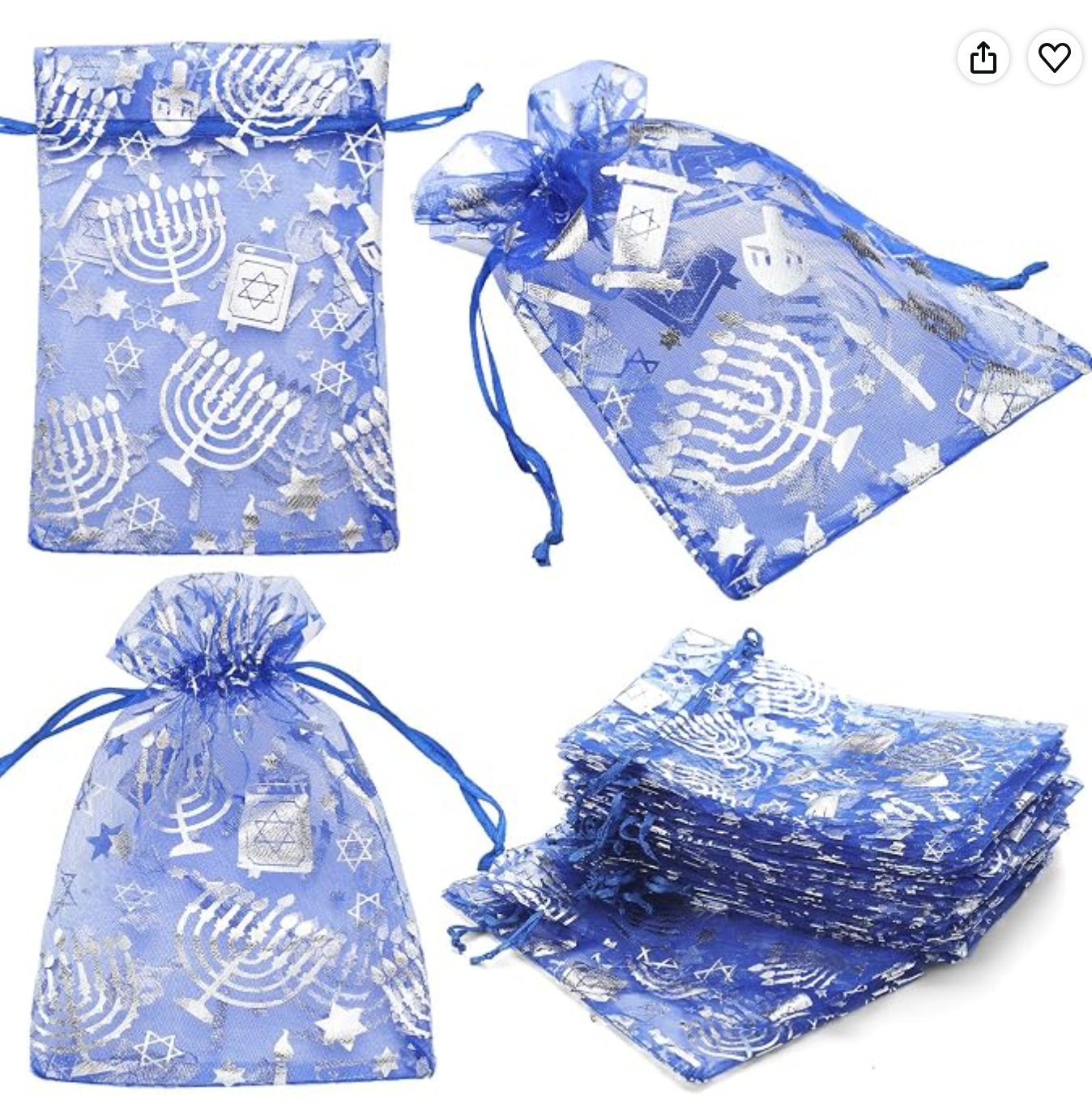 60-Piece Hanukkah Gift Bags for Favors — Hanukkah party favor bags