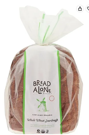 Bread Alone Organic Whole Wheat Sourdough — kosher sourdough bread on Amazon