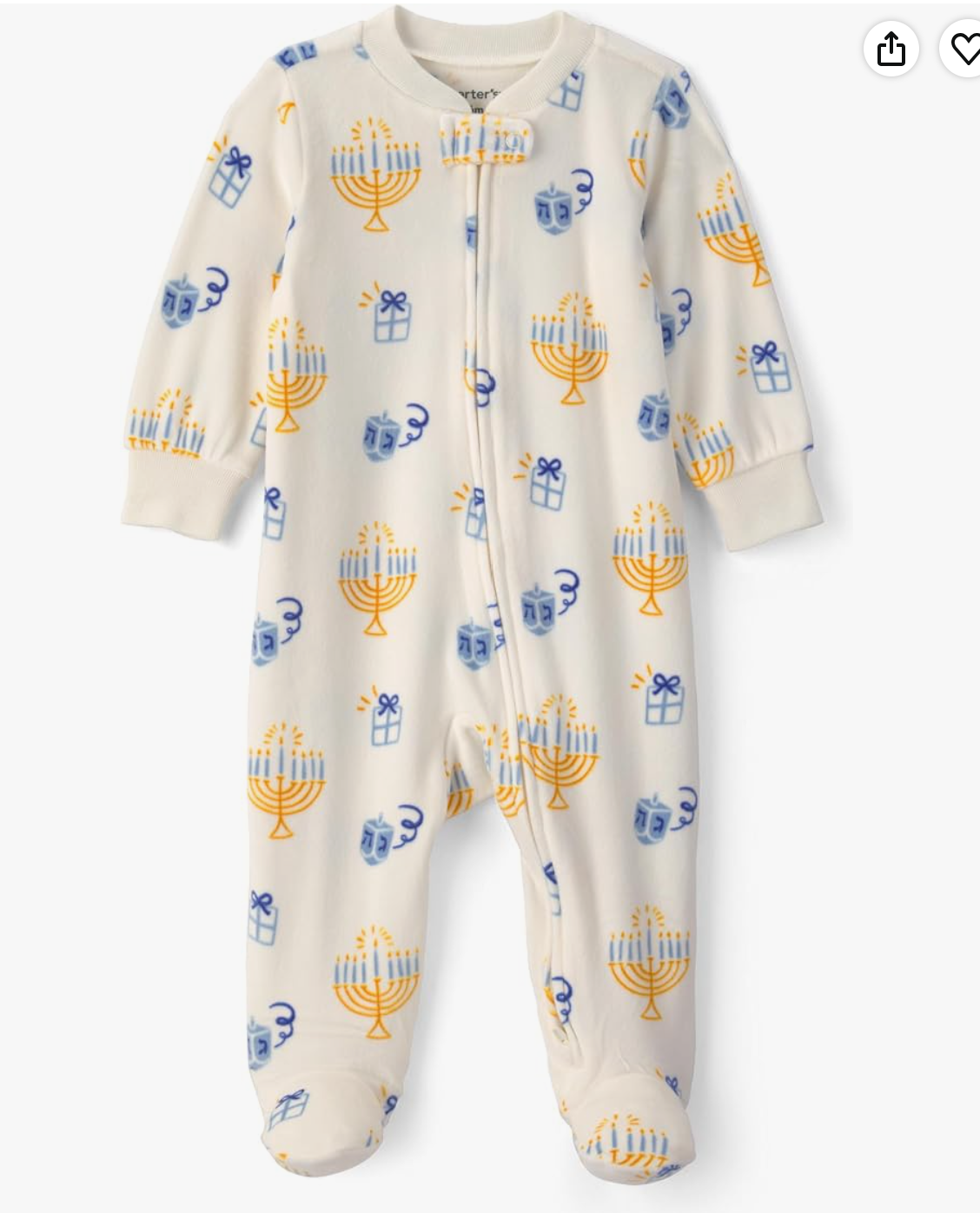 Carter's Baby Fleece Holiday Sleep — baby sleepwear for Hanukkah