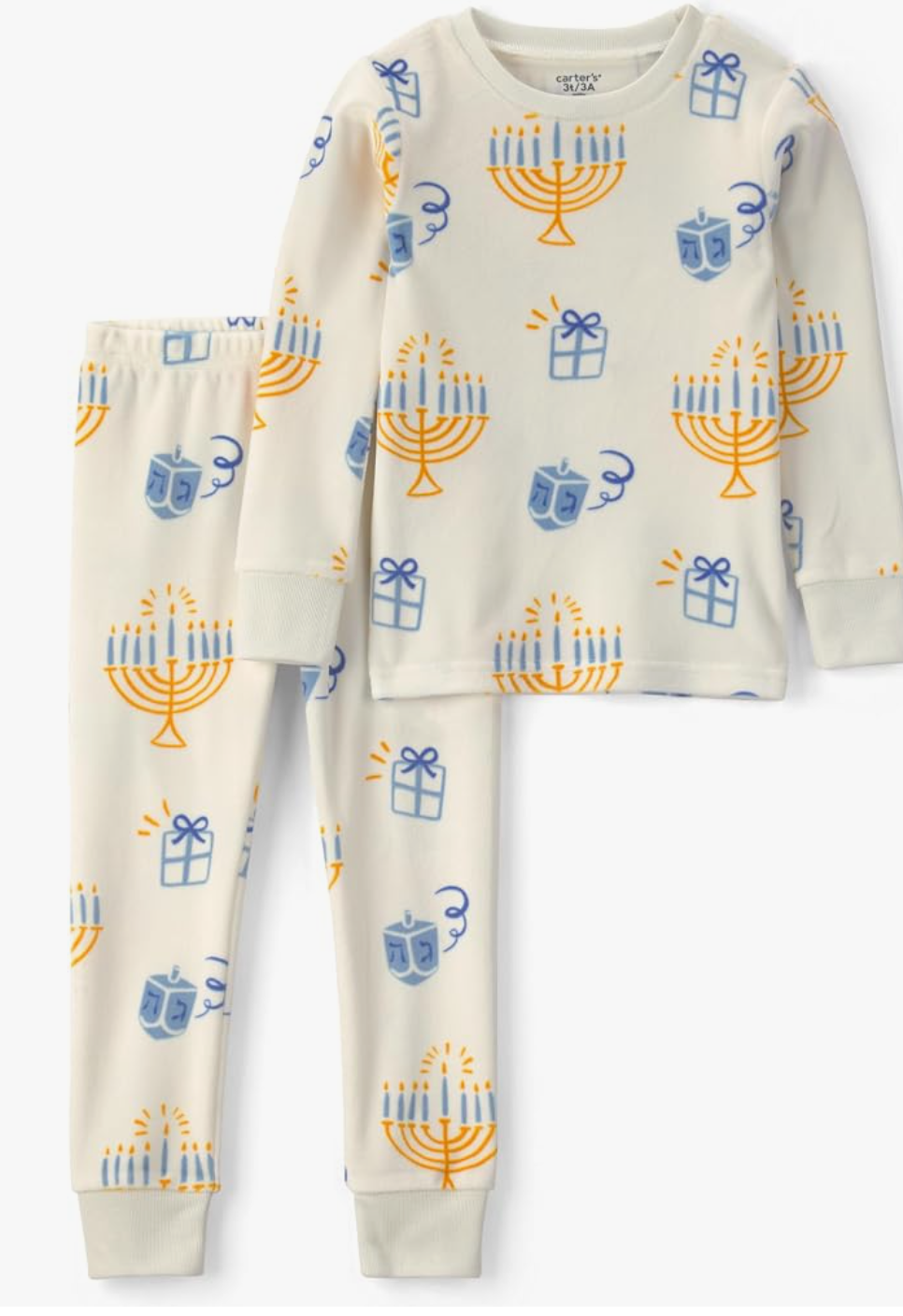 Blue Print Hanukkah Family Pajamas — matching Hanukkah pajamas with baby sizes