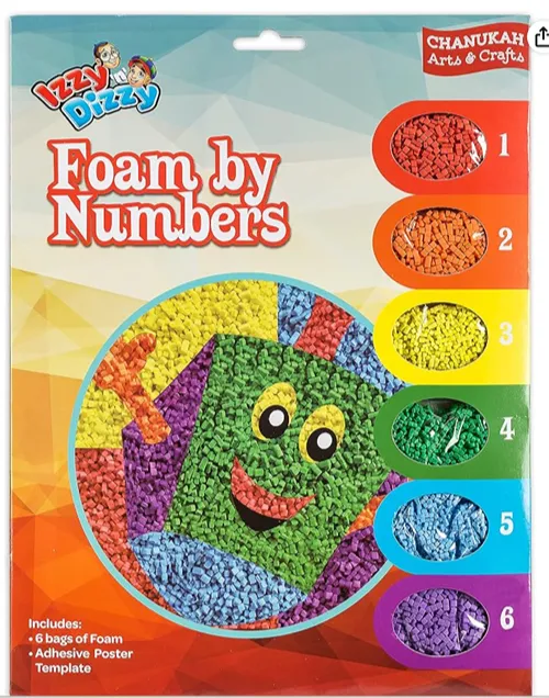 Chanukah Foam by Numbers Kit — Hanukkah craft kit for kids