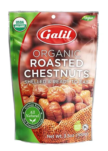 Galil Organic Roasted Chestnuts — kosher snack and stir-fry ingredient