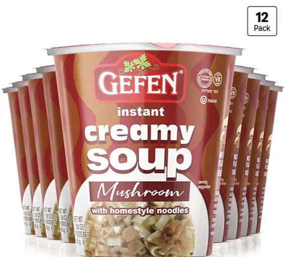 Gefen Instant Creamy Mushroom Soup Cup — kosher instant soup