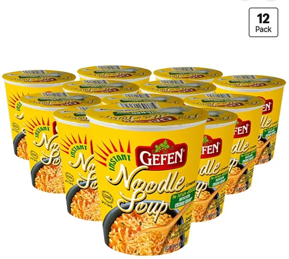 Gefen Instant Noodle Soup Chicken Flavor 12-Pack — kosher instant noodle soup