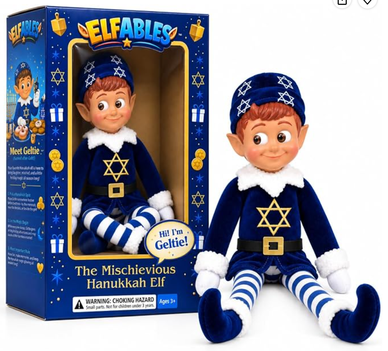 Geltie Hanukkah Elf Doll Toy — Hanukkah elf toy for kids