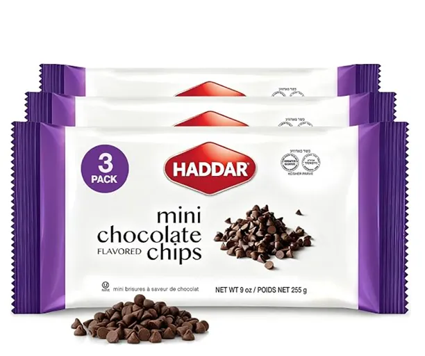 Haddar Mini Chocolate Flavored Chips 3-Pack — kosher mini baking chips multipack