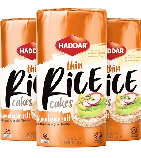 Haddar Wholegrain Thin Rice Cakes with Himalayan Sea Salt — kosher rice cakes