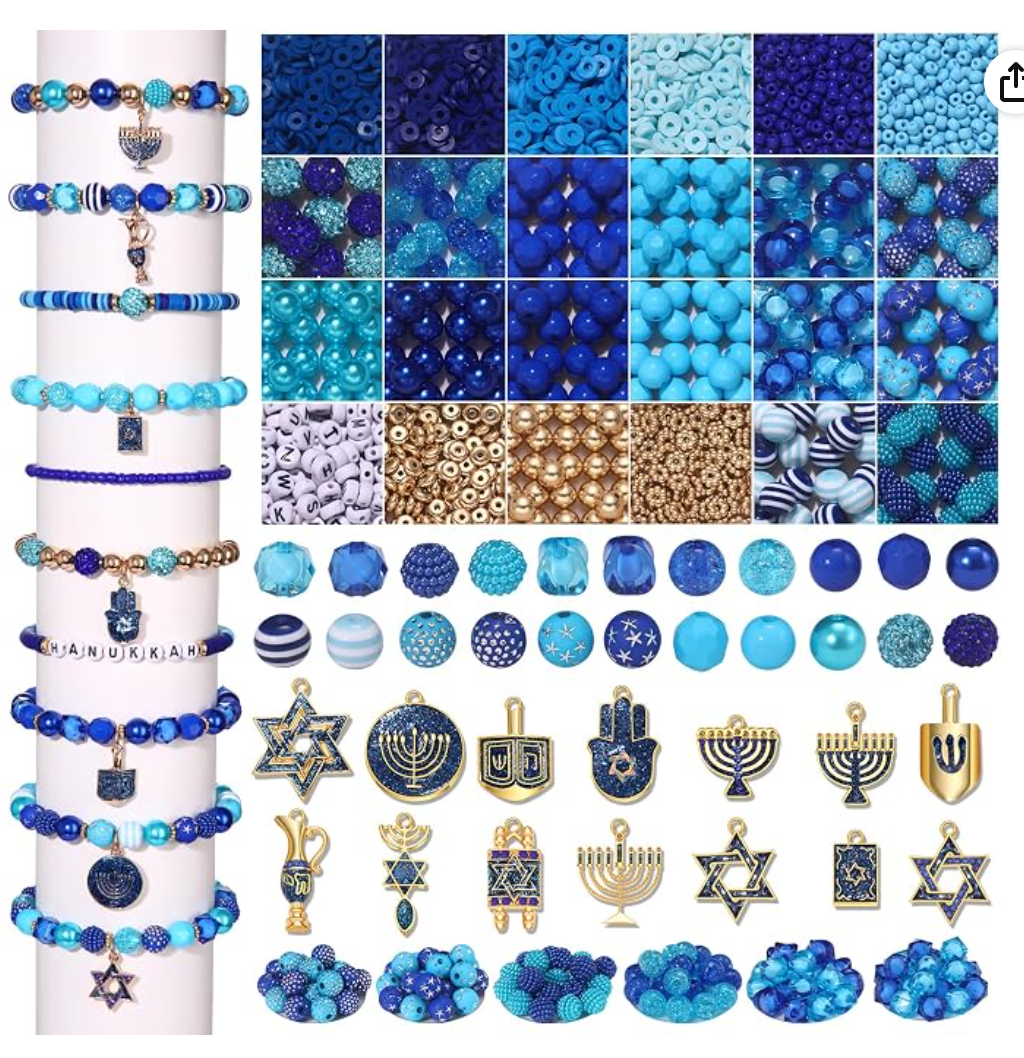 Hanukkah Beads for Bracelets craft set — Hanukkah craft beads
