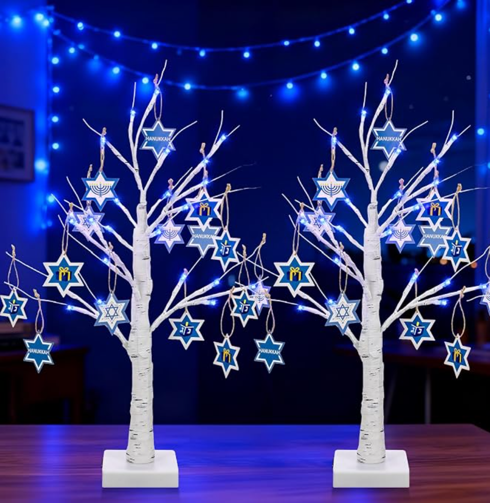 Birch Hanukkah Tree Bush — Hanukkah decoration for the home