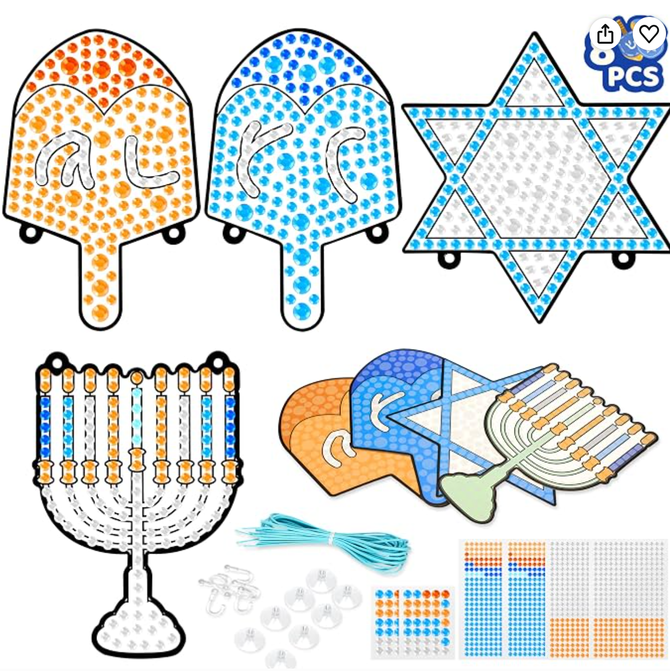 Hanukkah Diamond Art Painting Hanging craft — Hanukkah craft kit