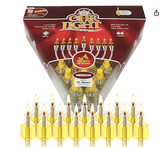 Hanukkah Ohr Lights 44 — oil candles for Hanukkah