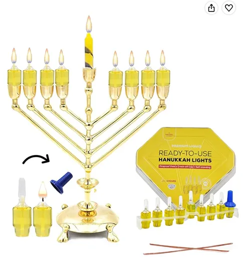 Hanukkah Pre-Filled Olive Oil Glass Cup — oil candles for Hanukkah