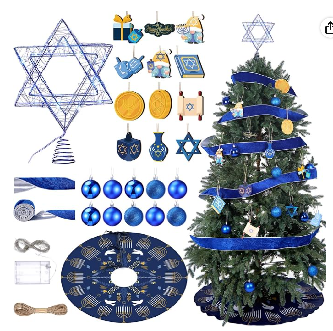 Green Hanukkah Tree Bush — Hanukkah decoration for the home