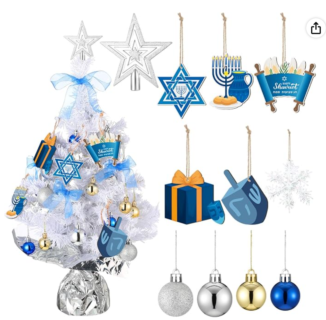 Tabletop Hanukkah Tree Bush — small Hanukkah decoration