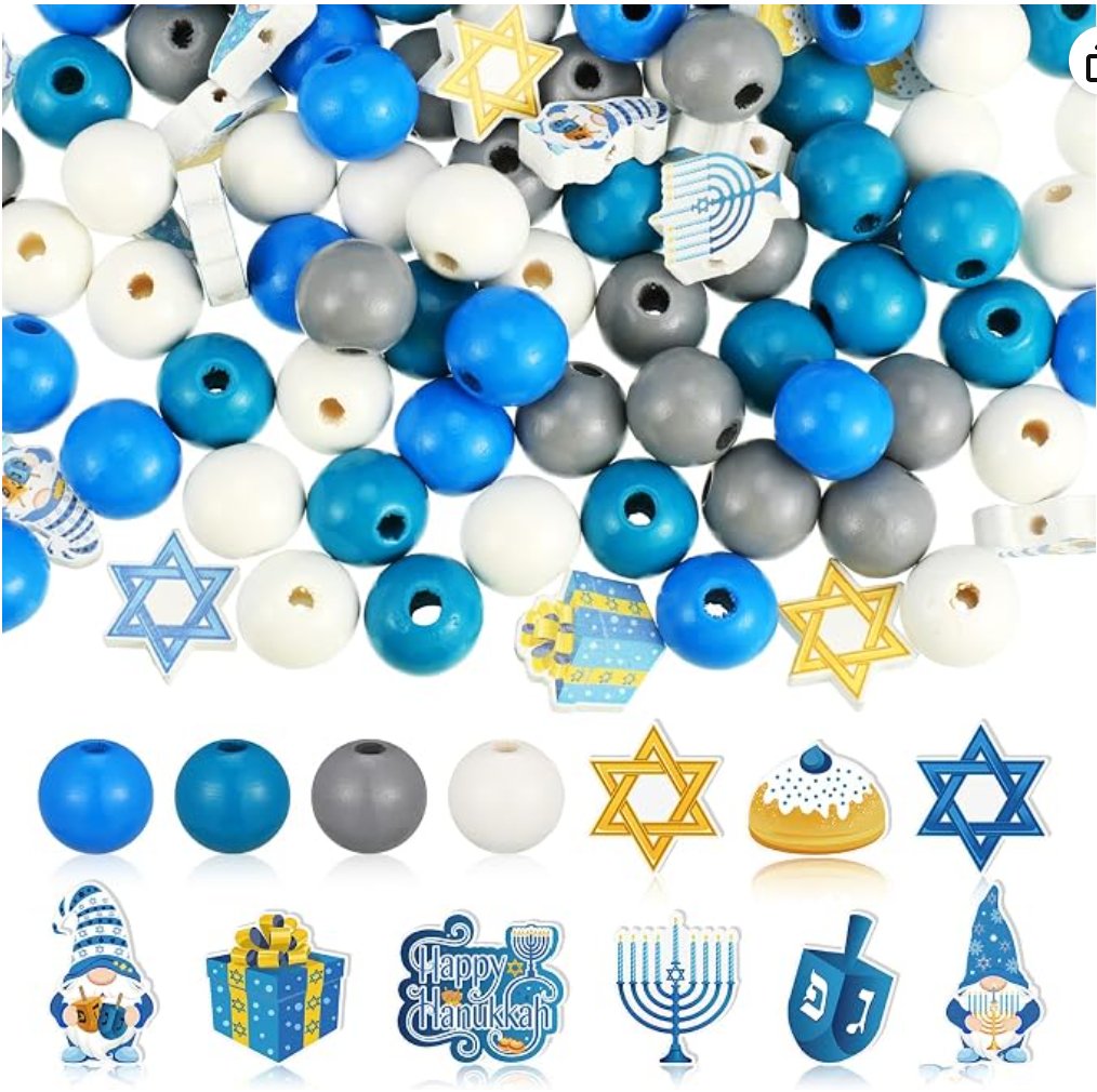 Hanukkah Wooden beads craft for kids