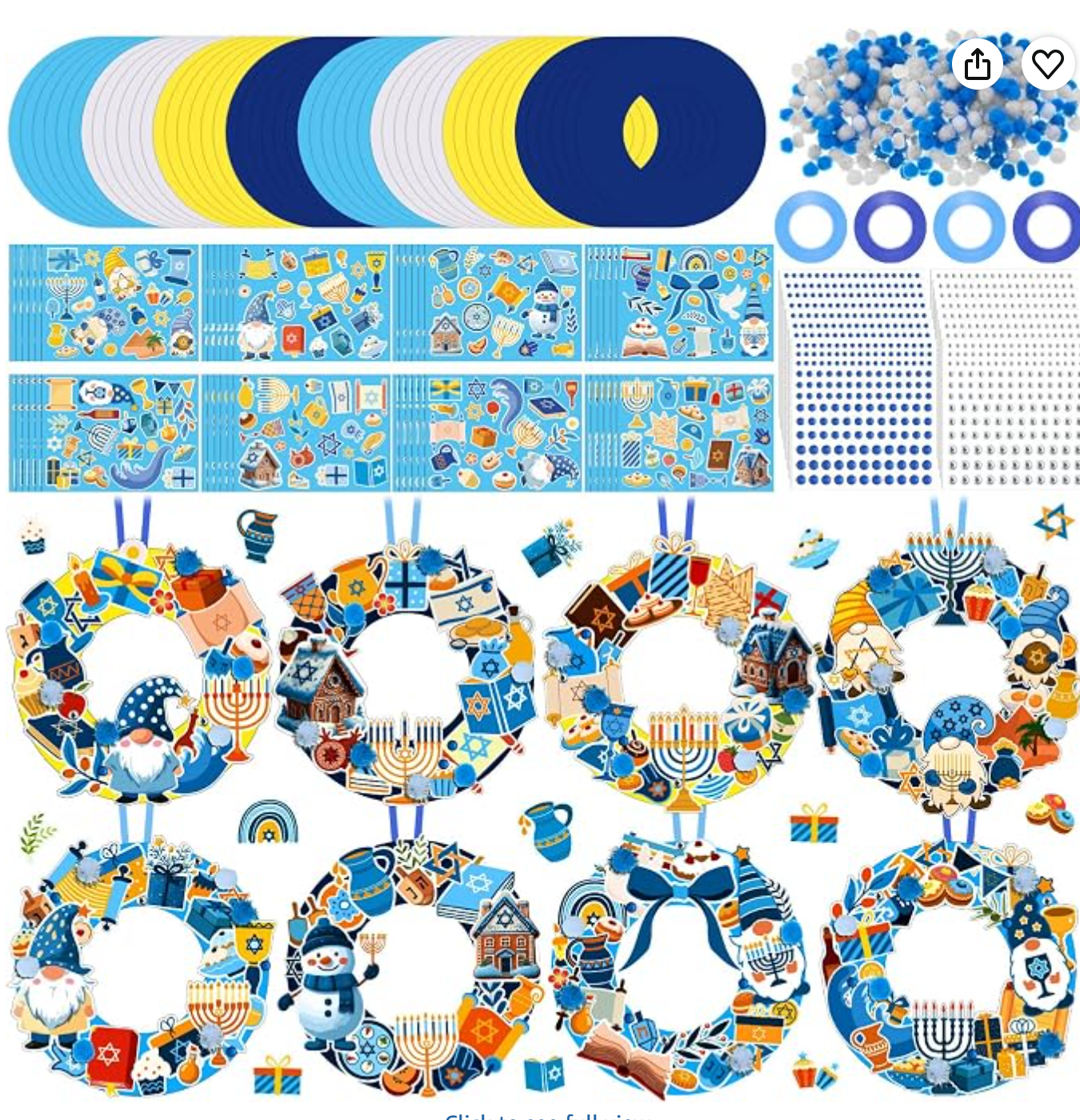 Hanukkah Wreath Craft Kits DIY — Hanukkah craft kit for kids