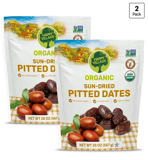 Happy Village Organic Pitted Dates — kosher dates for Tu Bishvat