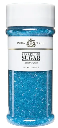 India Tree Blue Sparkling Sugar — kosher decorating sugar for Hanukkah cookies