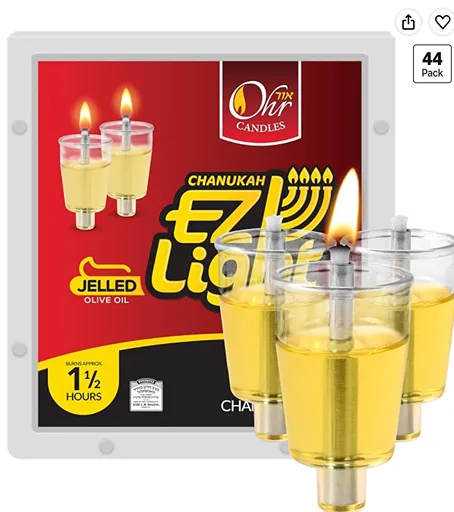 Jelled Olive Oil Chanukah Candles — oil candles for Hanukkah
