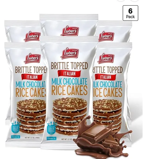 Liebers Thin Chocolate Rice Cakes — kosher chocolate rice cakes snack