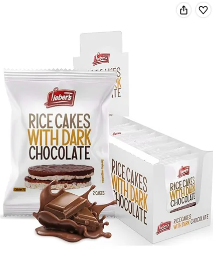Liebers Dark Chocolate Rice Cakes — kosher chocolate rice cakes snack
