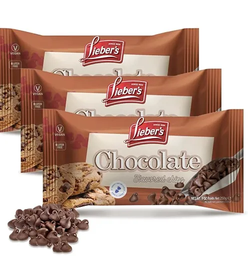 Liebers Vegan Chocolate Flavored Chips — kosher vegan baking chips