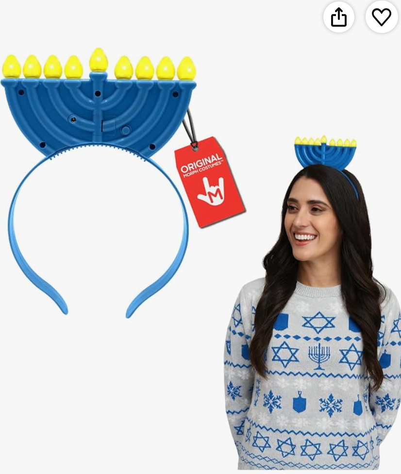 Light-Up Menorah Headband Hanukkah Hat — Hanukkah party accessory
