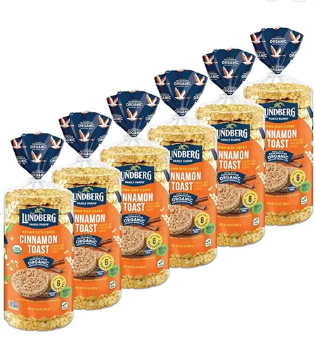 Lundberg Organic Cinnamon Toast Brown Rice Cakes — kosher rice cakes