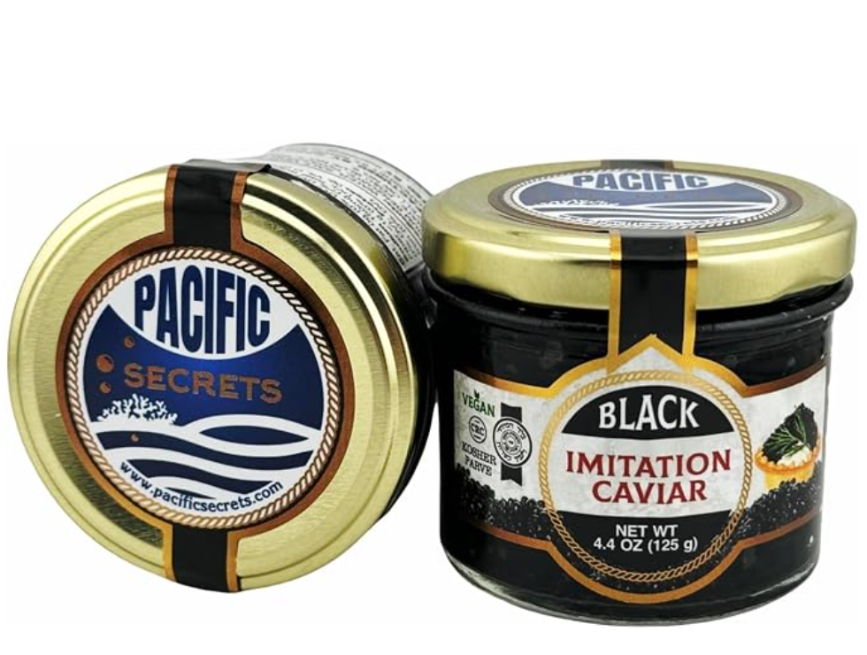Pacific Secrets Black Vegan Caviar — kosher vegan caviar topping for Hanukkah latkes