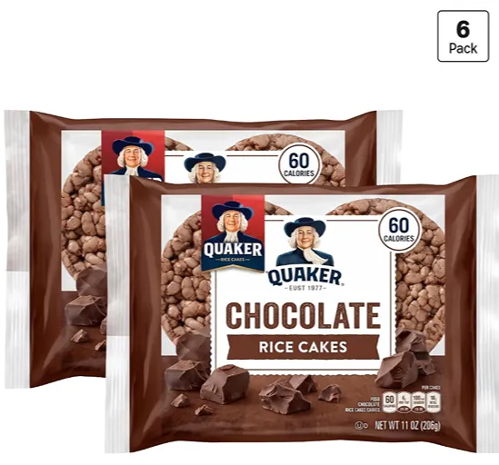 Quaker Large Rice Cakes Chocolate — kosher chocolate rice cakes snack