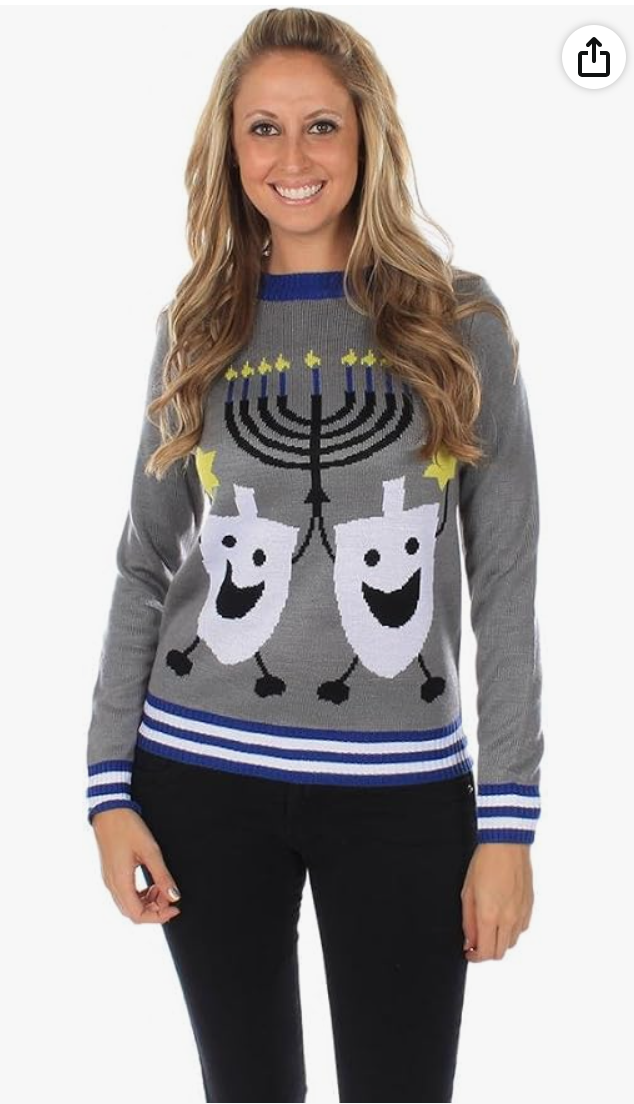 Tipsy Elves Women's Ugly Hanukkah Sweater — ugly sweater for Hanukkah parties