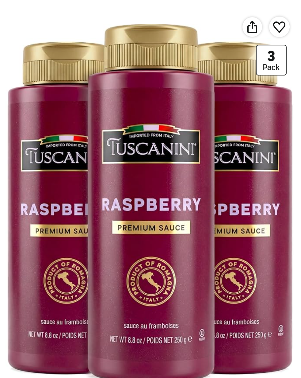 Tuscanini Italian Premium Raspberry Sauce — dessert sauce for Hanukkah donuts