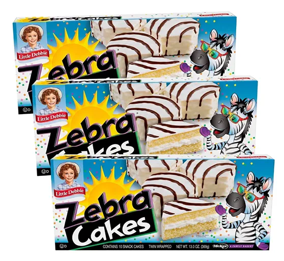 Zebra Cookies Cakes — kosher zebra snack cakes