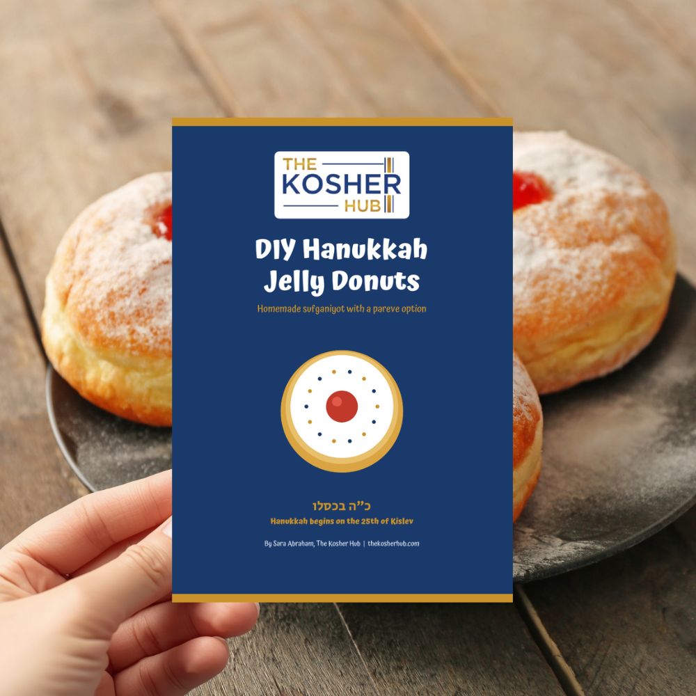 Free DIY Hanukkah jelly donut recipe printable — free PDF from The Kosher Hub